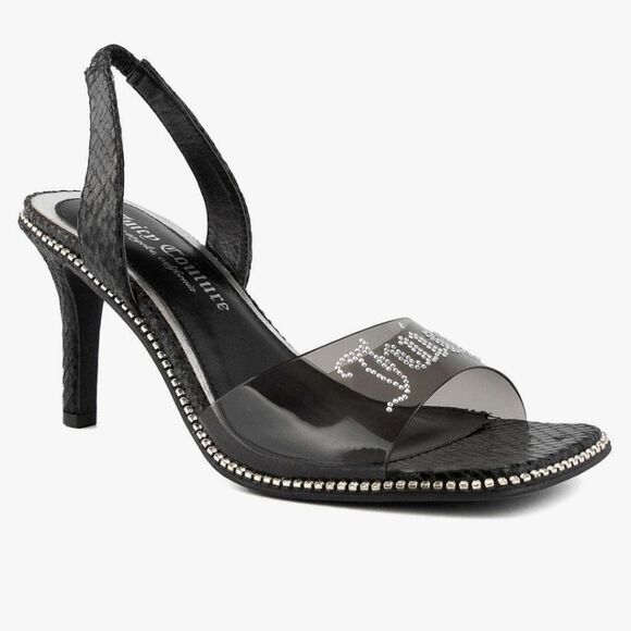 BRAND NEW JUICE COUTURE SLINGBACK DAZZLING RHINESTONE LOGO SANDAL R3 - Picture 1 of 16